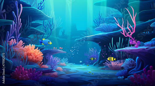 cartoon seamless underwater background