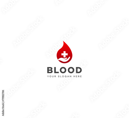 Modern Dlood care logo design vector template. Blood Donation Logo template.