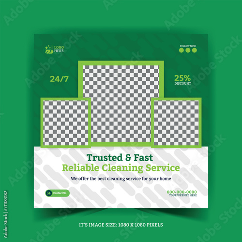 Office, Home & Hotel Cleaning Social Media Post Banner