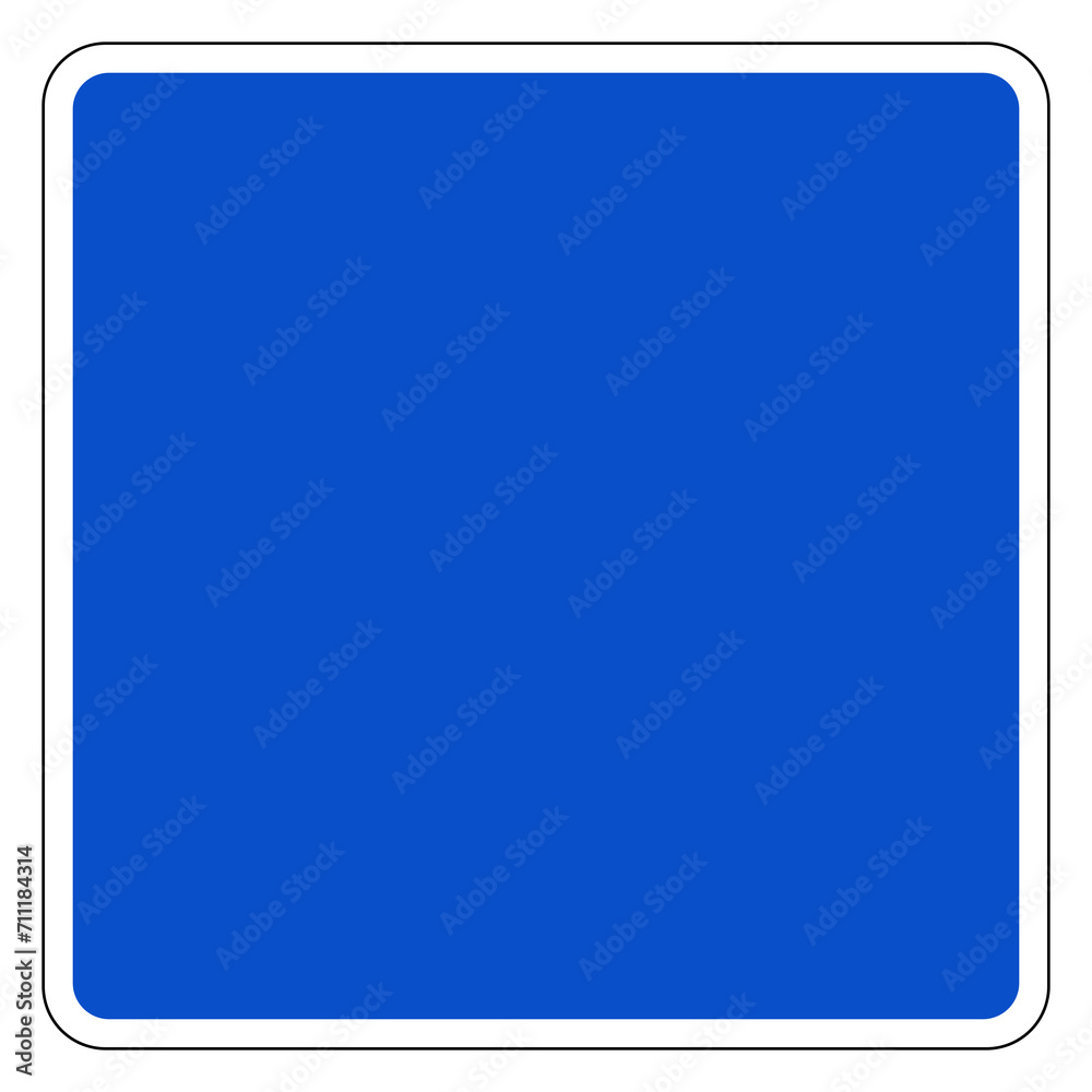 Panneau d'information carré bleu contour blanc, vierge. Panneau d'information carré bleu contour blanc, vierge.