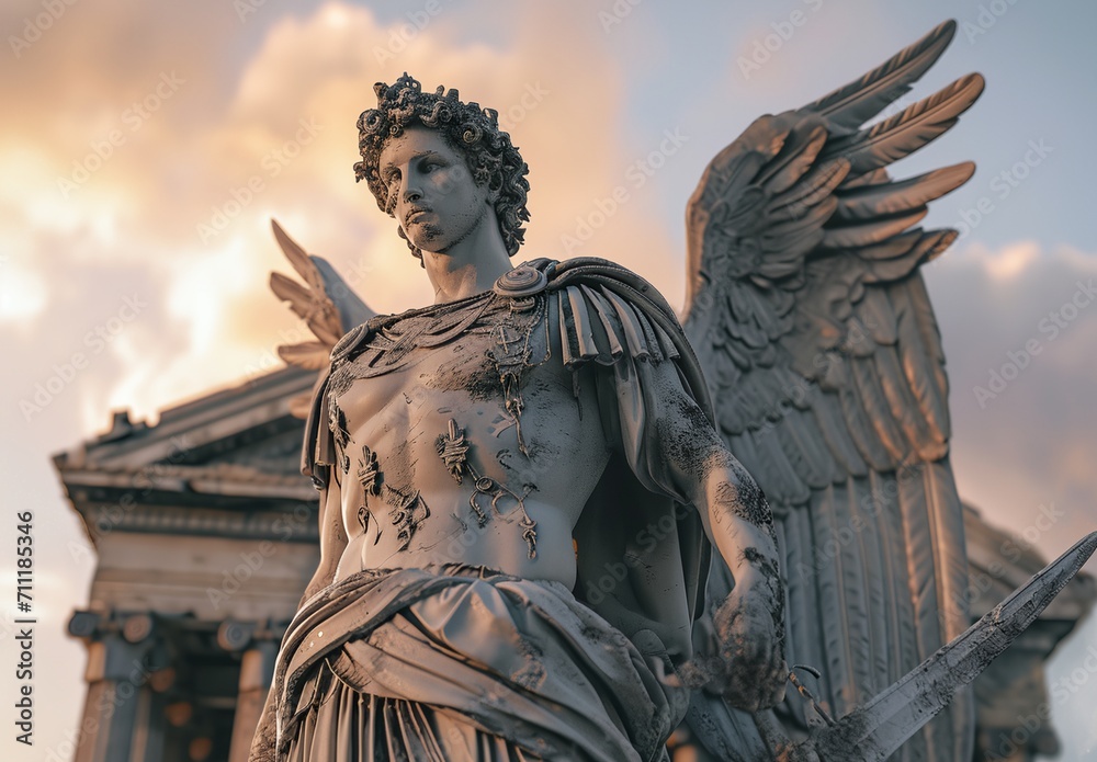 Fototapeta premium a statue of an angel with wings