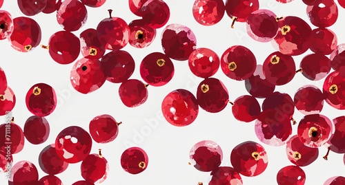 a painting of a bunch of cherries on a white background
