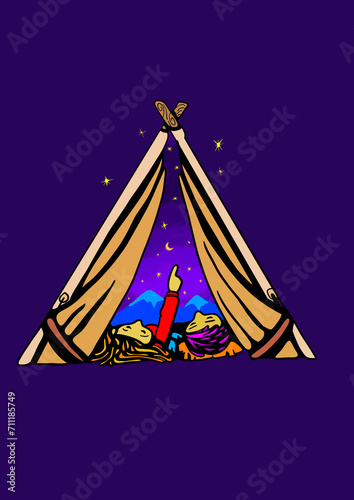Camp happiness a nighty sky stars
