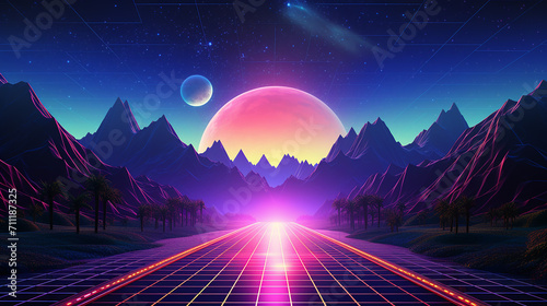 80s retro sci fi background