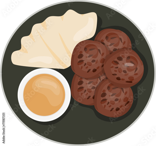 Vector of kofte turkish food