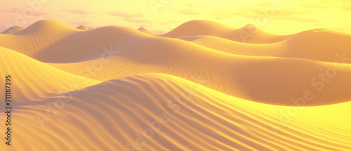 Sunset Glow Over Sand Dunes.