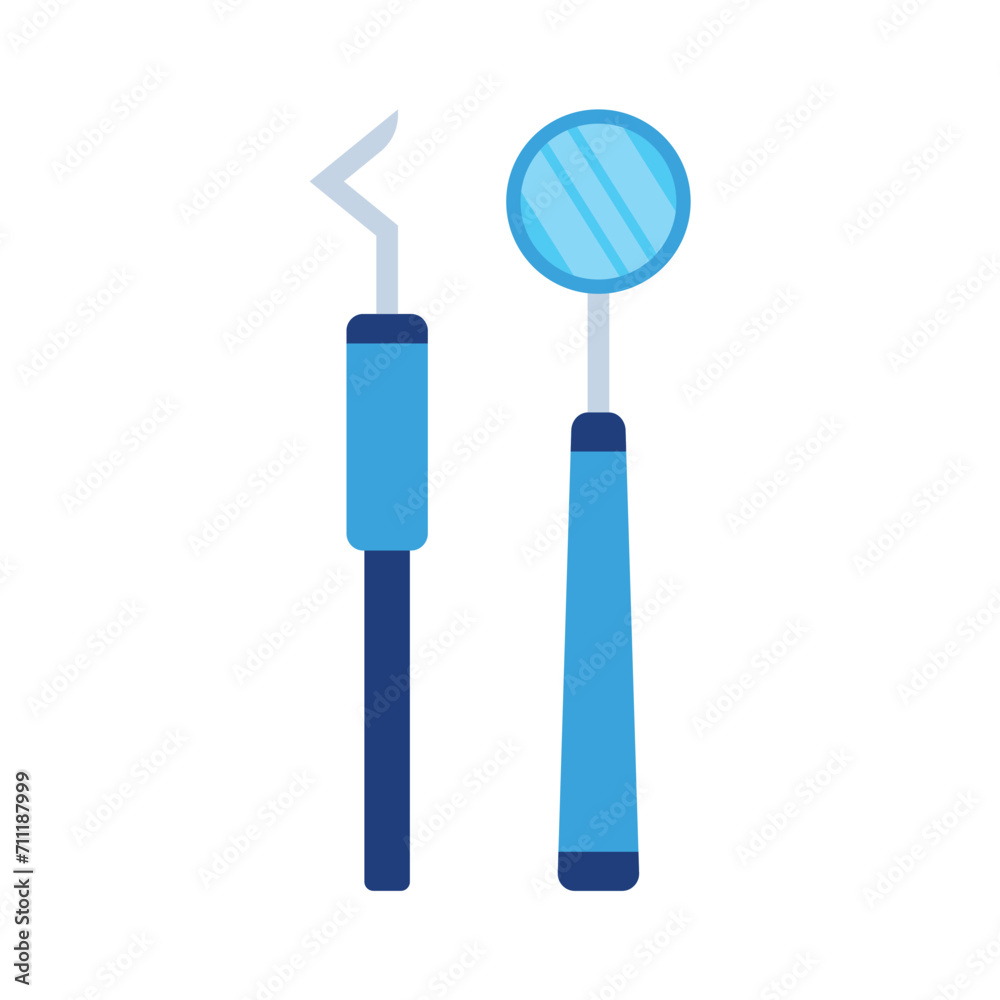 Mouth glass and periodontal probe icons, minimalist vector illustration and transparent graphic element. Isolated on white background Mouth glass and periodontal probe icons, minimalist vector illustration and transparent graphic element. Isolated on white background