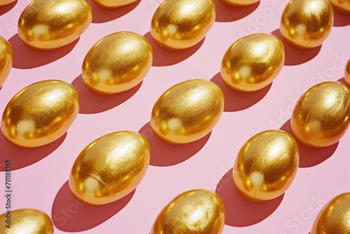 Easter golden eggs background