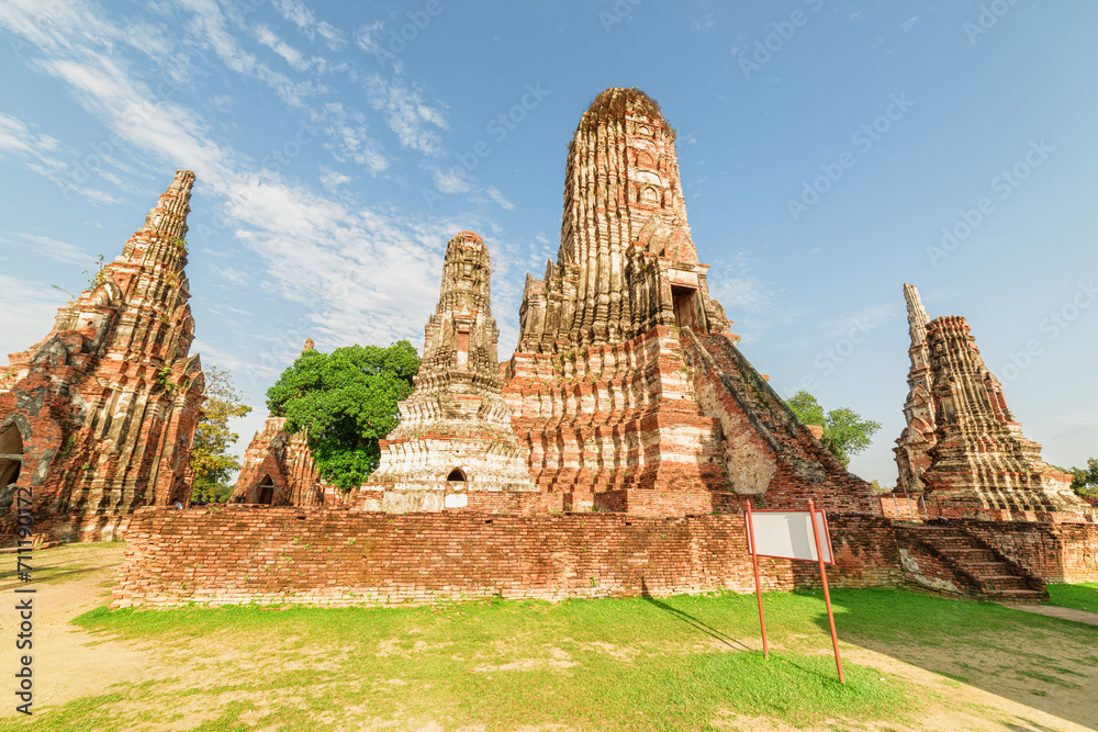 Awesome towers of Wat Chaiwatthanaram in Ayutthaya, Thailand