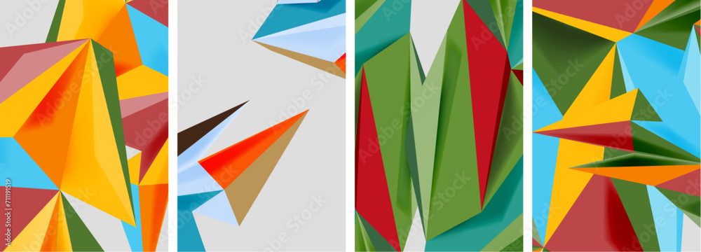 Triangle low poly mosaic posters. Vector illustration For Wallpaper, Banner, Background, Card, Book Illustration, landing page Triangle low poly mosaic posters. Vector illustration For Wallpaper, Banner, Background, Card, Book Illustration, landing page