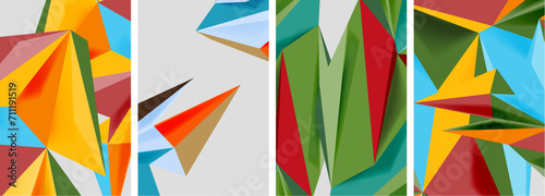 Triangle low poly mosaic posters. Vector illustration For Wallpaper  Banner  Background  Card  Book Illustration  landing page