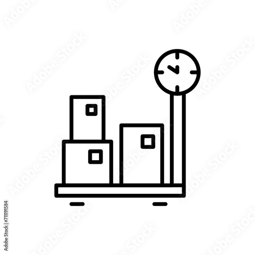 Box scales outline icons, minimalist vector illustration ,simple transparent graphic element .Isolated on white background