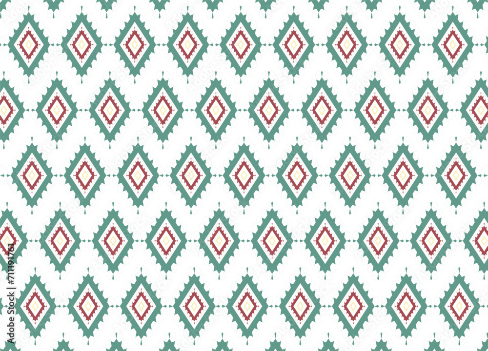 Tribal fabric, traditional fabric batik ethnic, abstract geometric ikat pattern. Handmade Aztec fabric carpet decoration wallpaper boho native vector background