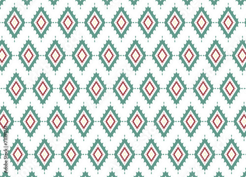 Tribal fabric, traditional fabric batik ethnic, abstract geometric ikat pattern. Handmade Aztec fabric carpet decoration wallpaper boho native vector background