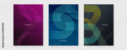Colorful colourful vector futuristic line abstract poster with glow line. Modern cover template for annual report, flyer, brochure, presentation, poster, and catalog