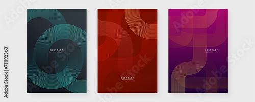Colorful colourful vector abstract modern futuristic line poster with shapes. Modern cover template for annual report, flyer, brochure, presentation, poster, and catalog photo