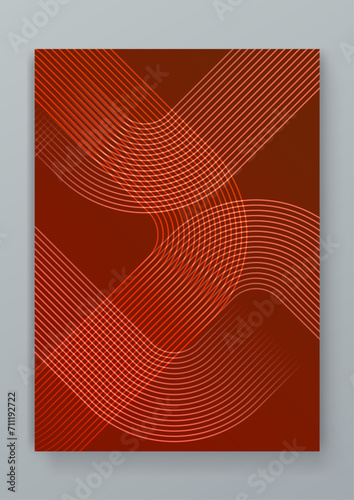 Red and orange vector abstract futuristic modern neon poster with shape line. Modern cover template for annual report, flyer, brochure, presentation, poster, and catalog