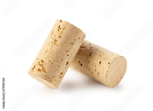 Wine corks isolated on white background.
