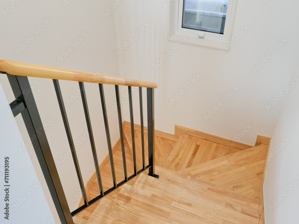 Staircase with a bright tree feel