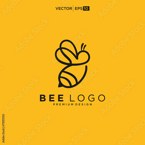 honey Bee animals logo design vector icon