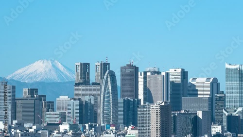 東京風景と富士山