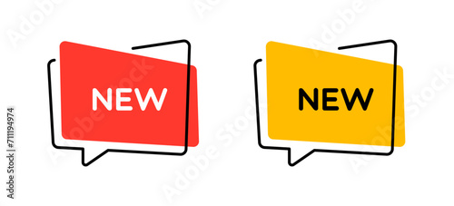 Flat Trendy Geometric New Bubble Label