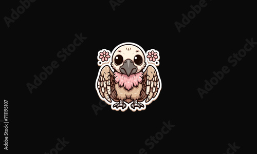 vulture cute cartoon vector flat design