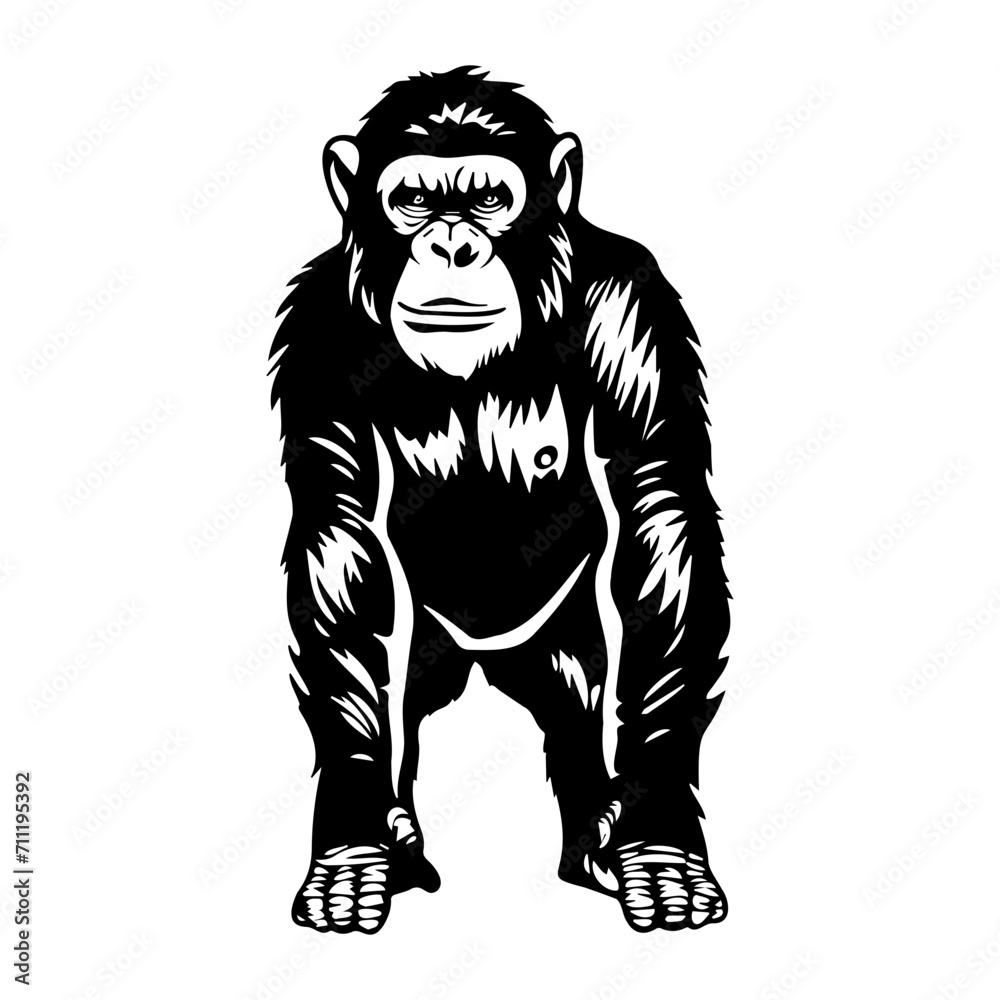 Ape black silhouette logo svg vector, chimp icon, Ape Illustration Ape black silhouette logo svg vector, chimp icon, Ape Illustration