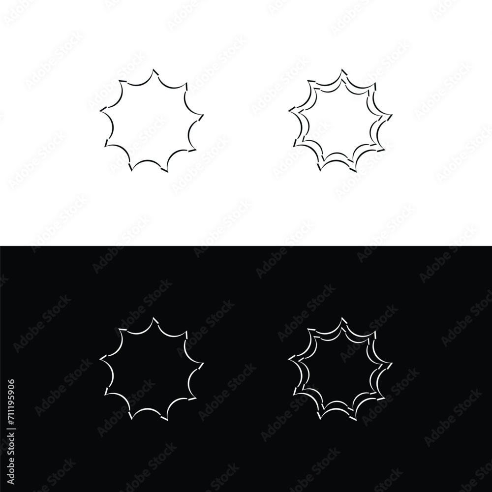 Circle vector logo template design. Black and white circle vector logo template design