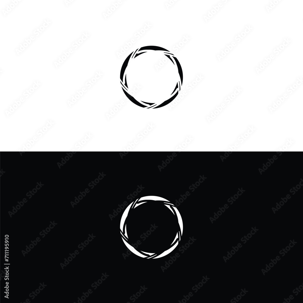 Black and white circle vector logo template design. Circle silhouette logo Black and white circle vector logo template design. Circle silhouette logo