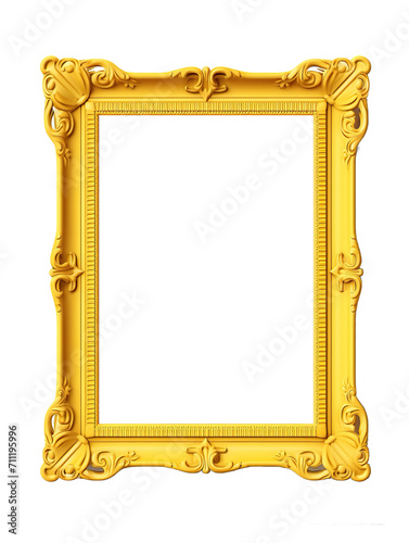 a golden frame isolated on a white background