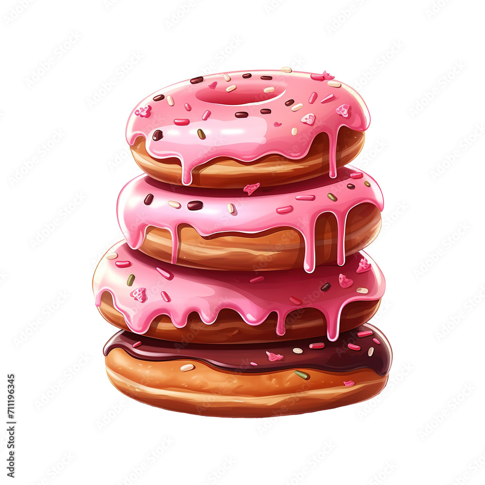 Pile of Adorable Donuts. AI Generated Image