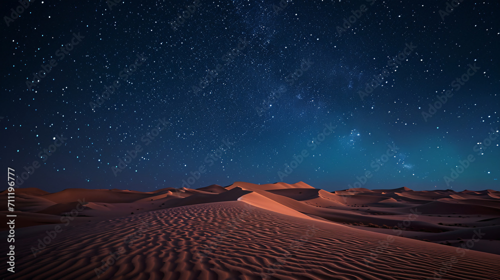 Naklejka premium Starry Night Over the Sand Dunes.