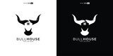 Bull House Logo Design inspiration, brand identity logos vector, modern logo, Logo Designs Vector Illustration Template