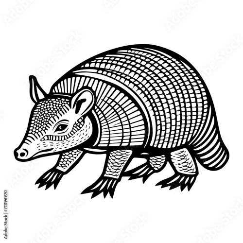 Armadillo black silhouette logo svg vector, Armadillo icon illustration
