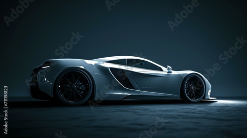 Generic and unbranded sport car on a dark background photo