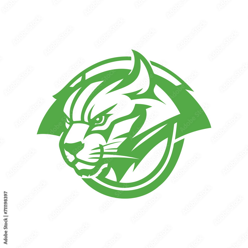 Green Head Tiger Emblem Illustration Green Head Tiger Emblem Illustration