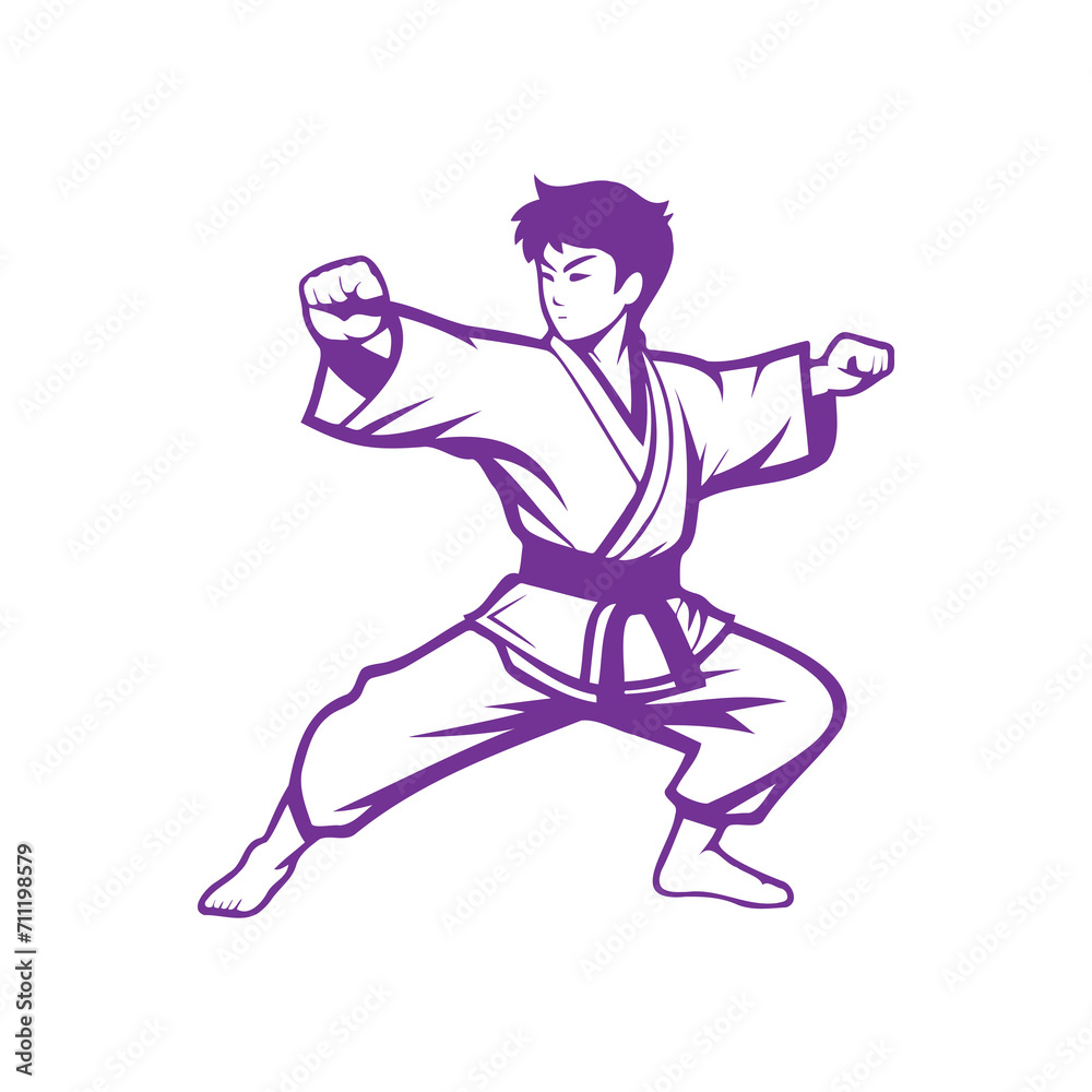 Illustration of Blue Karate Athlete