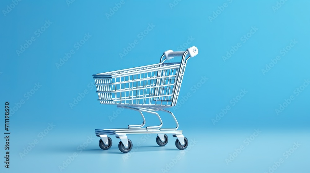 3d Vector Shopping Trolley with Parcel boxes, Shopping Online Concept. generative ai 3d Vector Shopping Trolley with Parcel boxes, Shopping Online Concept. generative ai