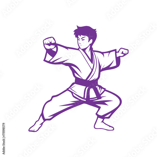 Illustration of Blue Karate Athlete