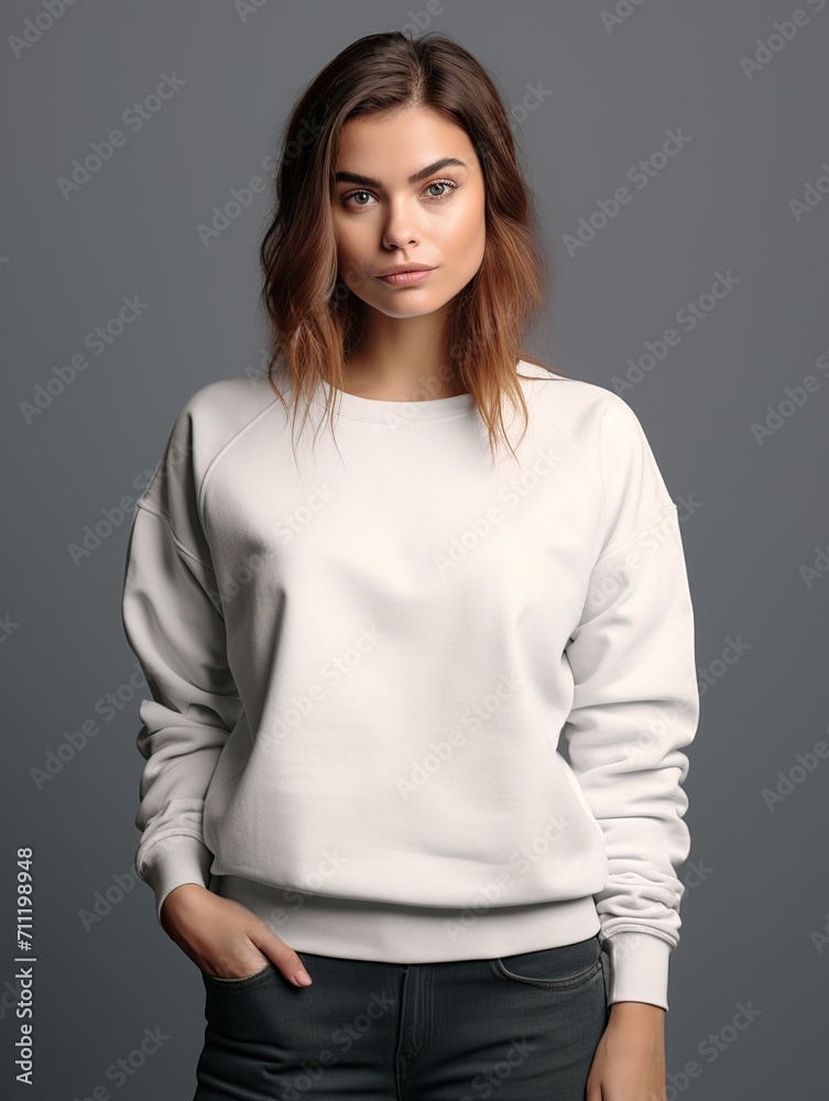 white crewneck isolated on white background white crewneck isolated on white background