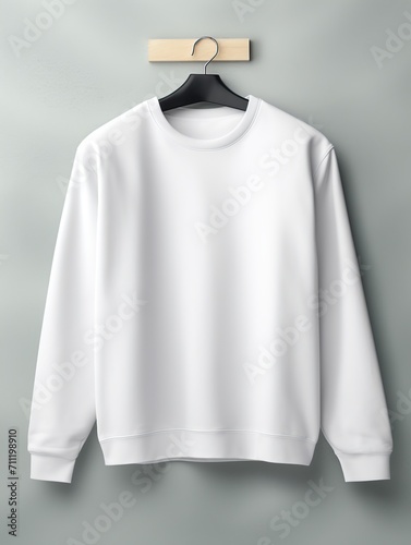 white crewneck isolated on white background © Imamul