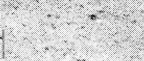 Halftone noise texture. Grunge dirty speckles, spots, dots background. Black white grit sand grain wallpaper. Retro pixelated comic textured backdrop. Vector abstract gritty cartoon pop art halftone