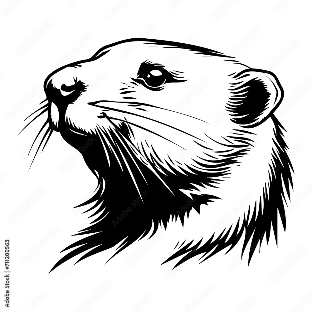 Beaver black silhouette logo svg vector, Beaver icon illustration.