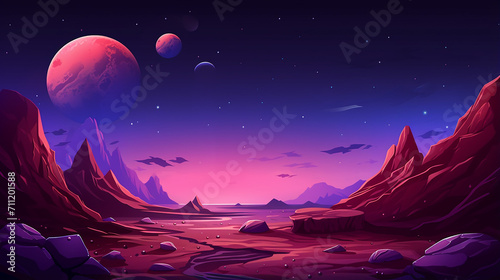 alien planet landscape red mars land surface