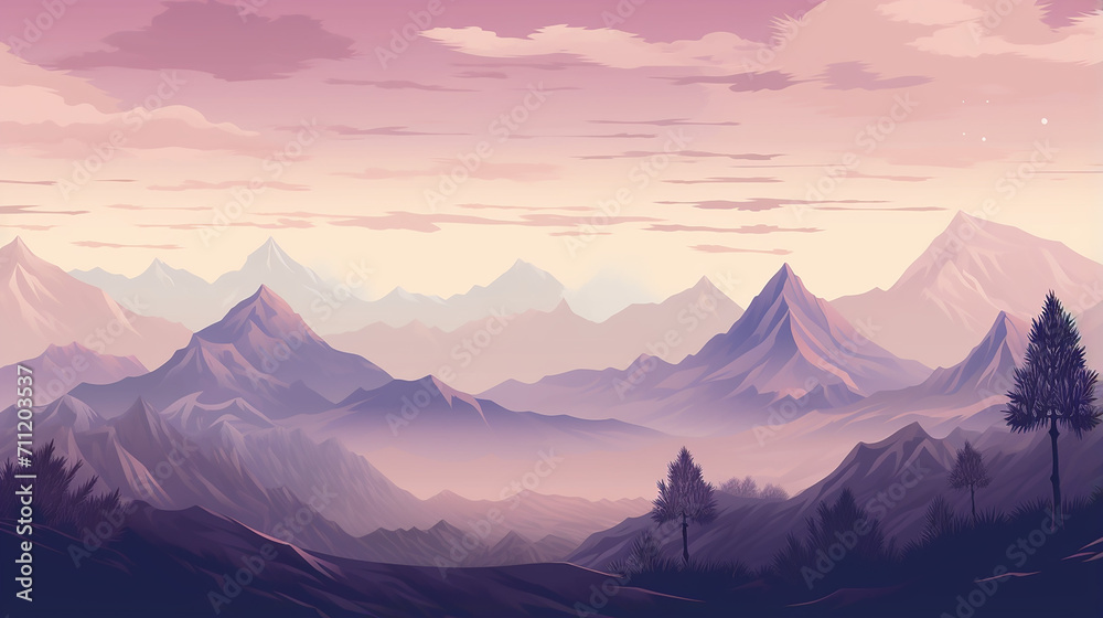 pixel art seamless background with mountain