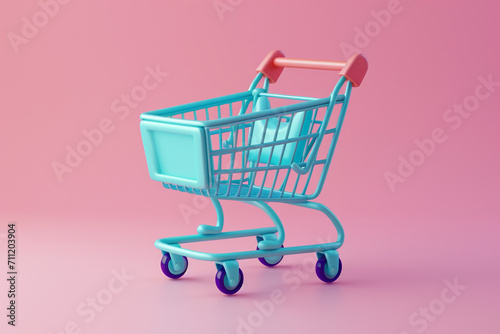3d cart, e-commerce shopping 