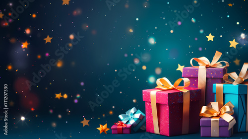 Gift box background with copy space for Christmas gifts, holiday or birthday © ma