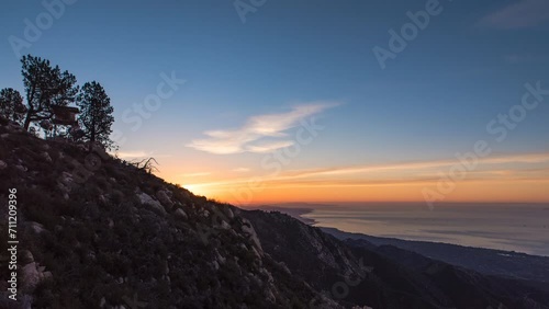4k, timelapse, sunrise, fog, mountain view, santa barbara, california