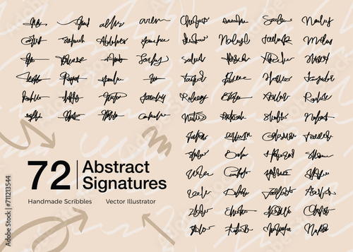 collection of hand drawn signature shapes	